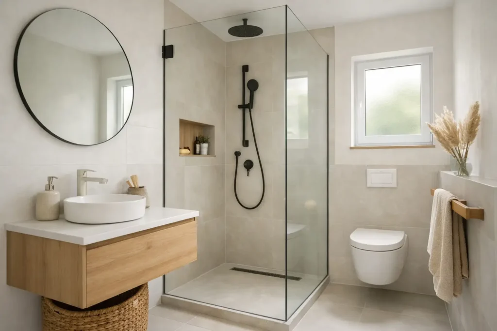 Mooiste kleuren kleine badkamer in Oldenzaal