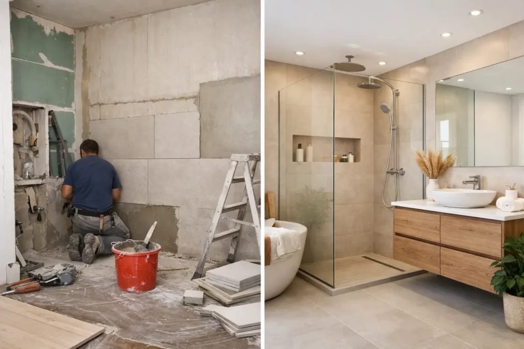 Hoe lang duurt een badkamerrenovatie in Delden?