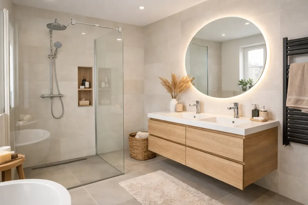 Moderne badkamer in Vriezenveen die prettig werkt